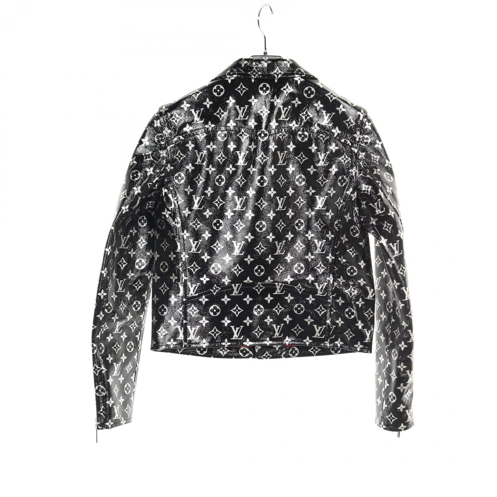 LOUIS VUITTON（LV） Giacca Louis Vuitton Monogram Riders RW192W NYK pelle nero argento usata donna