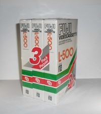 Vintage Fuji Betamax Beta L-500 Blank Video Cassette Tape Pack 3