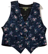 Outback Red Multicolored Floral Vest Made In U.S.A. Large