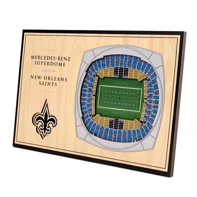 NFL New Orleans Saints Stadion Stadium 3D Wandbild Wood Desktop Holzschild Holz - Bild 1 von 4