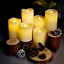 Hoogalife Flameless Candles Flickering Flame Effect (D 3&quot; X H 4&quot;) Ivory Auto-Mov BX11122