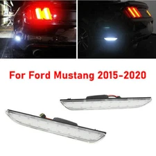 Car LED Rear Side Marker Lights For 2015-2020 Ford Mustang White Case and Lamps