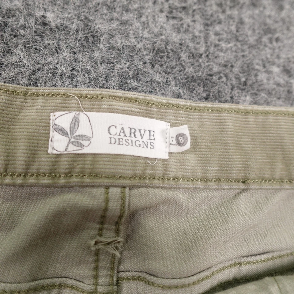 Pantalones Cortos Carve Designs Oahu Hi Rise Para Mujer 8 Verde Pana Dobladillo Deshilachado Informales Foto 3 de 4