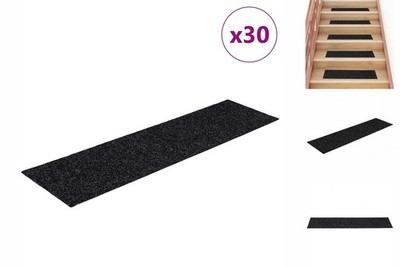 Stufenmatten Selbstklebend 30 Stk. Schwarz 76x20cm Rechteckig
