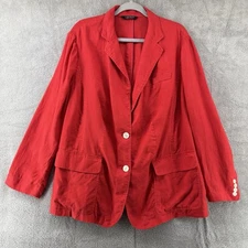 Lauren Ralph Lauren Blazer Women 3X Red Linen 2 Button Pockets Unlined Career