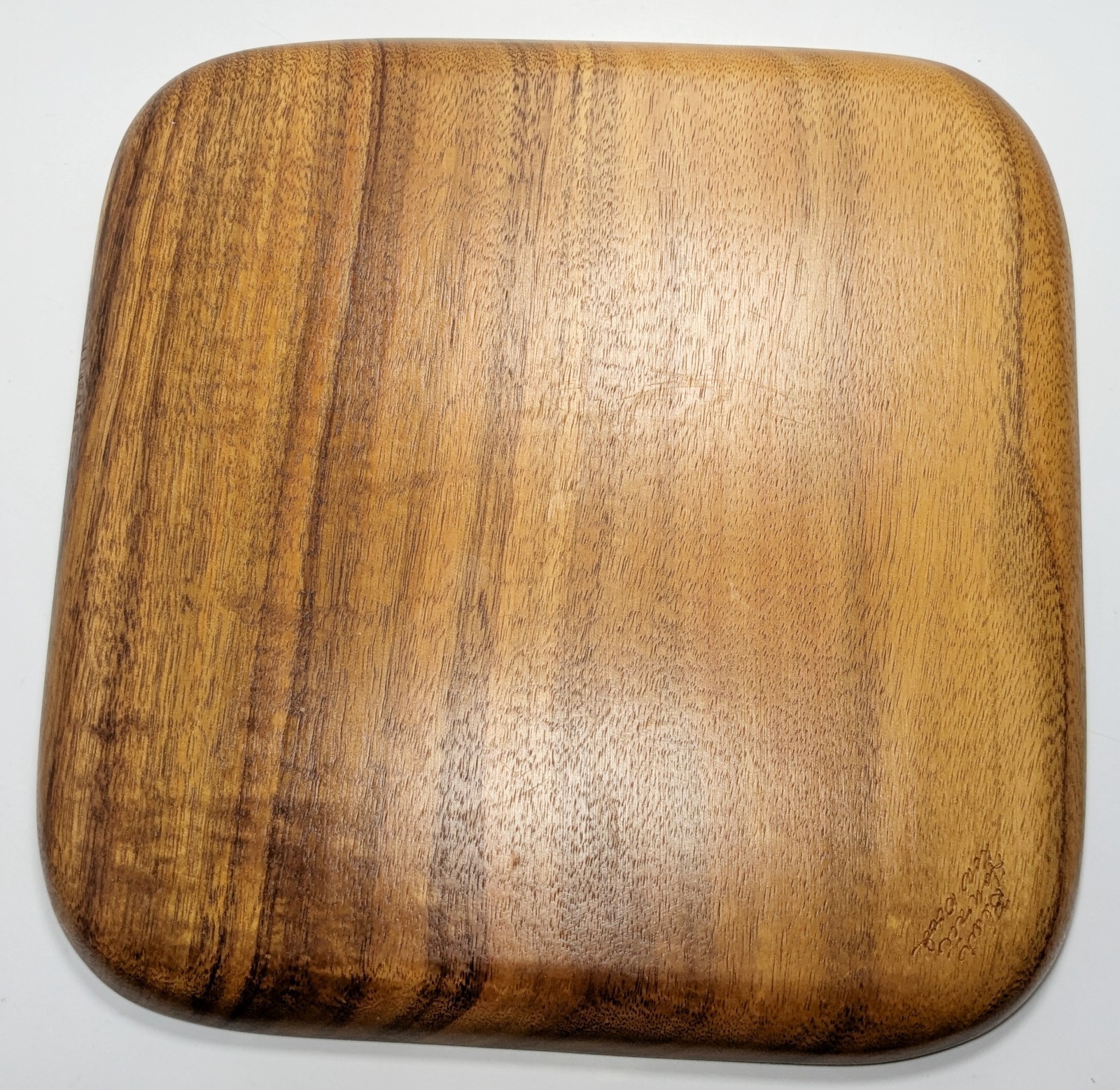 Blair Hawaii Koa Wood Square Tray 11.75 inch Curly Koa Wood Vintage Tray