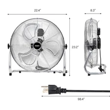 ROVSUN 20" High Velocity Heavy Duty Metal Industrial Floor Fan for Garage,Shop