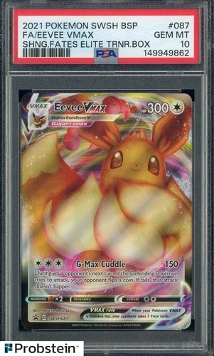 2021 Pokemon SWSH BSP Shining Fates Elite Trainer Box #087 FA Eevee VMAX PSA 10