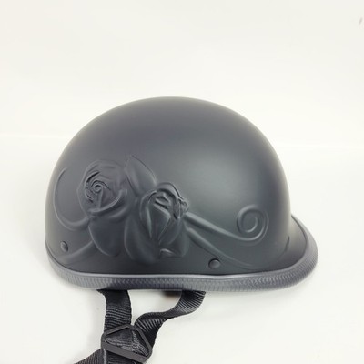Badass Helmet Half Helmet Rose Tatto DOT Approve Polycarbonate Shell