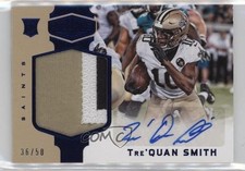 2018 Panini Plates & Patches Rookie Blue /50 Tre'Quan Smith #216 Patch Auto nd3