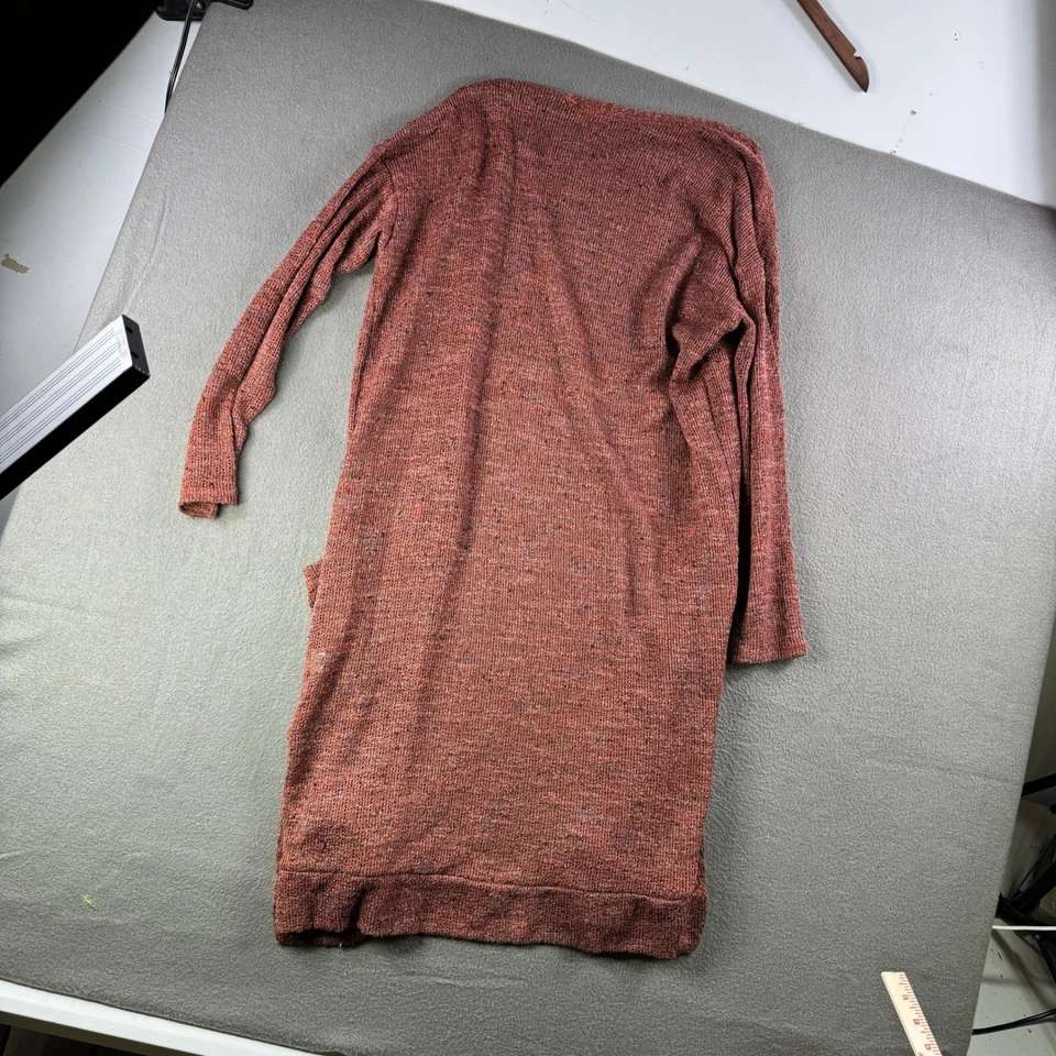 Cárdigan plumero Gibson para mujer XL suéter tejido bolsillos delanteros abiertos óxido Boho Resort Foto 3 de 4