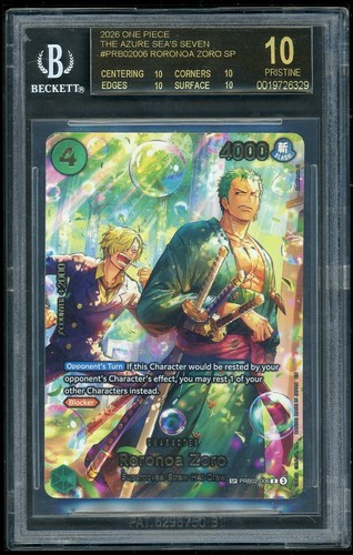 One Piece Roronoa Zoro 2026 The Azure Sea's Seven SP BGS 10 Black Label 