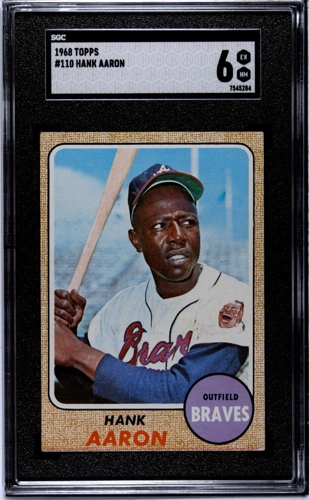 Deal for 1968 Topps - Hank Aaron #110 SGC 6 EX NM Braves Fresh Grade SHARP!!