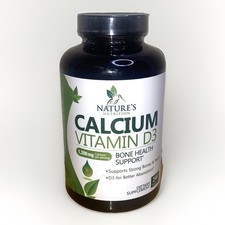 Nature's Nutrition  Calcium 1200mg with Vitamin D3  240 Tablets  Exp 12/2026