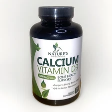 Nature's Nutrition ~ Calcium 1200mg with Vitamin D3 ~ 240 Tablets ~ Exp 12/2026