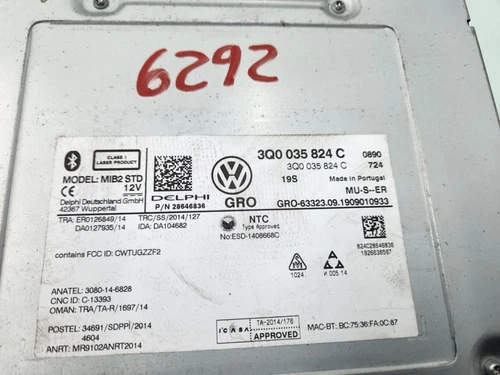 3Q0035824C Sistema Navegacion Gps para VOLKSWAGEN GOLF VII BERLINA (BQ1/B 178289 - Imagen 2 de 6