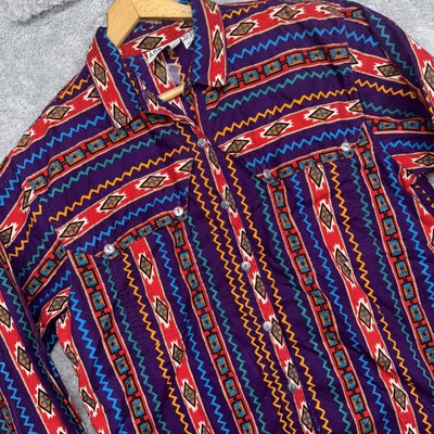 Vintage Arroyo SHIRT Western Rodeo Southwest Aztec Women's Size Large