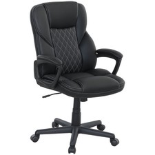 HOMCOM High Back Executive Office Chair with Arms Adjustable Height Black
