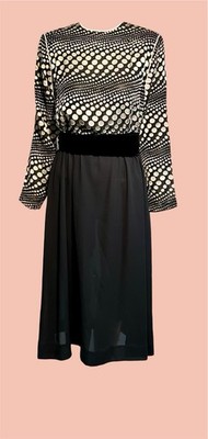 1970s Herman Marcus Semi Sheer Op Art Polka Dot Dress USA Union Made Disco Boho