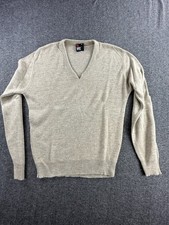 VINTAGE Robert Bruce Sweater Mens M Tan Wool Crew Neck Pullover