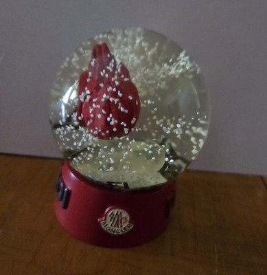 Fendi Red Snow Globe w/ Handbag Figure, Moncler Logo, Glass/Plastic