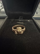 Hallmarked Heavy Not Scrap Gold Claddagh Ring 9ct Made In Galway Size S