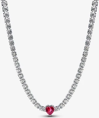 Pandora Sterling silver  Mixed stone Red 393549C01-40 Damenhalskette - Bild 1 von 3