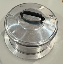 Vintage Regal Ware Aluminum Cake Carrier 1950s Locking Lid w/ Handle Mid Century