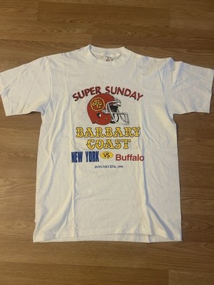 Vintage 1991 Super Sunday Barbary Coast New York Vs Buffalo! Single Stitch!