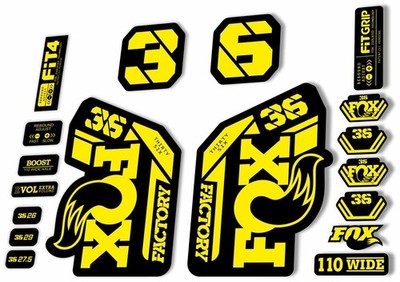 FOX 36 Factory 2021 Federgabel Aufkleber Set MTB Gelb