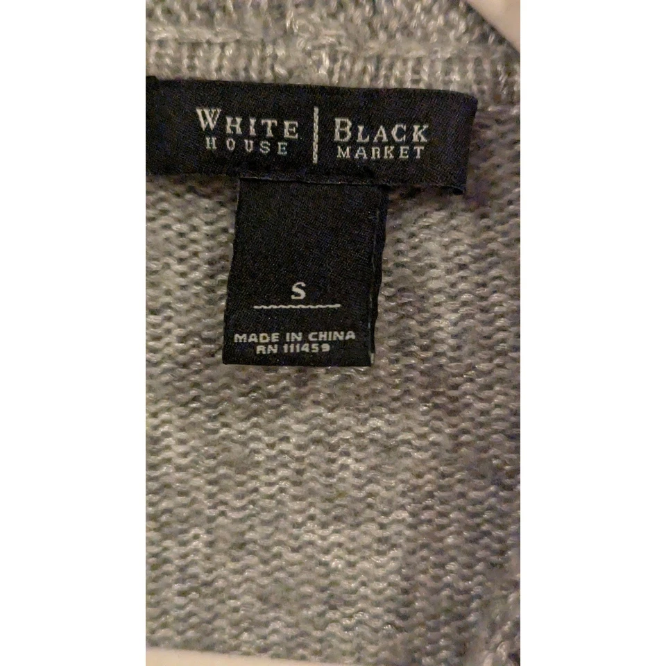 Cárdigan Suéter Mantón Drapeado Gris Mercado Negro Casa Blanca Talla S Foto 3 de 4