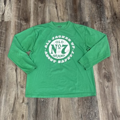 JACK DANIELS OLD NO 7 Green All Jacked Up About Safety Long Sleeve Shirt Size L