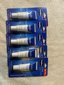 5 Packs Vaseline Lip Therapy ADVANCED HEALING Moisturizer Balm Tube, 0.35oz ea
