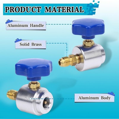 R134A Can Tap Valve Replace For 1/4in 1/2in AC Charging Hose Self Seal SET