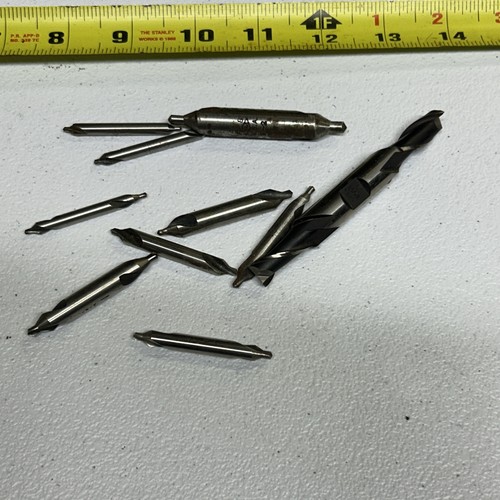 10 piece lot Used Center Drills & Mill end/ Various Sizes 