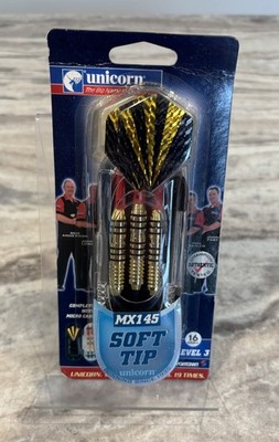 Unicorn Soft Tip Darts, MX145, Level 3, With Micro Case, Set of 3, New in Box