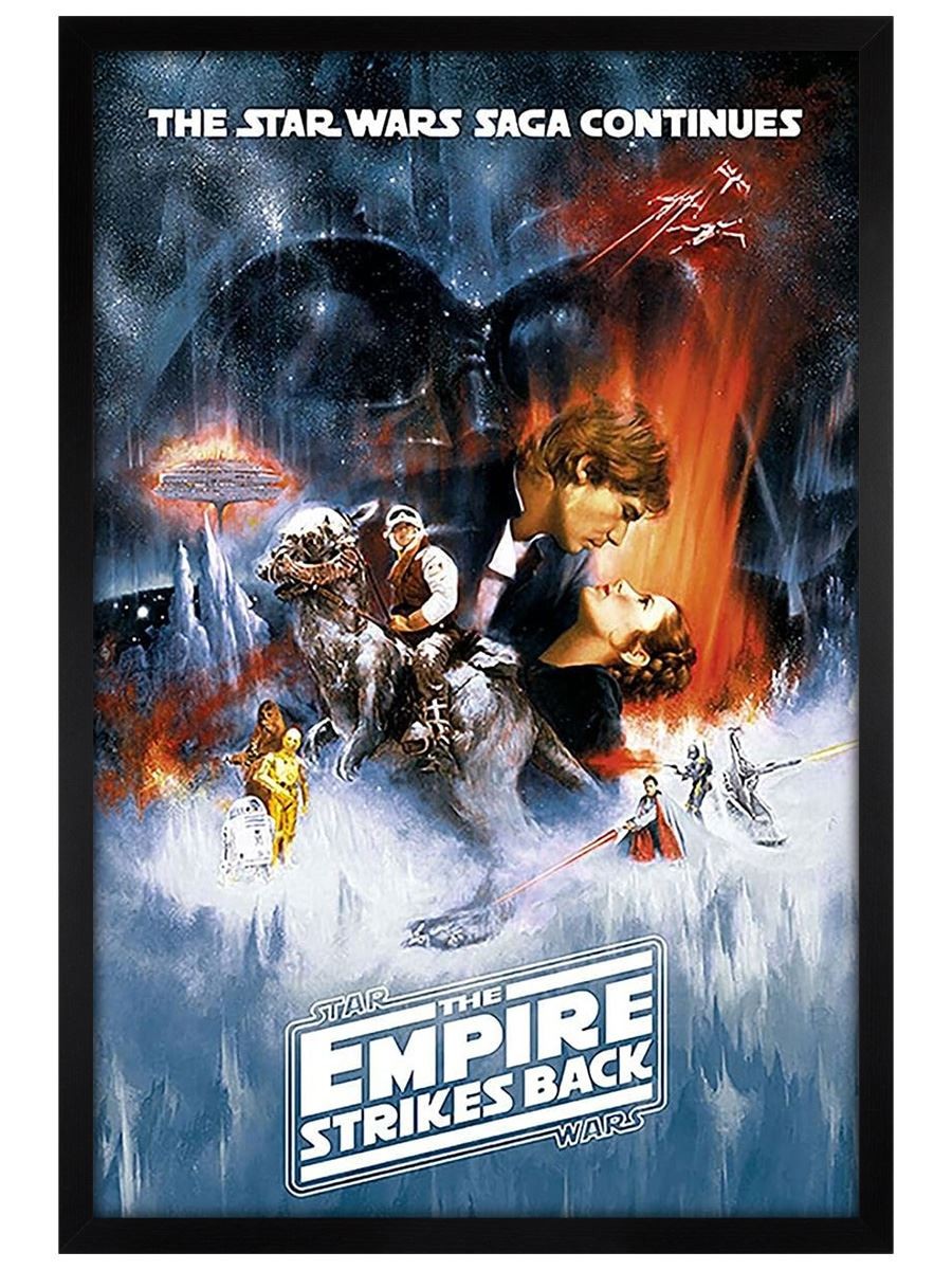 Star Wars The Empire Strikes Back (One Sheet) Maxi Poster - Black Wooden Framed