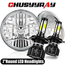 For Ford Mustang 19651973 Brightest Pair 7 Round Led Headlights High Low Beam