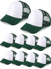 9 Yupoong Blank Five-Panel Classic Trucker Hat Snapback Structured Flat Bill 