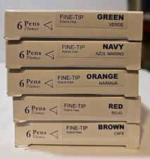 30 Creative Memories Fine Tip Markers: GREEN NAVY ORANGE RED BROWN - 6 OF EACH