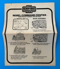 STAR WARS 1981 VINTAGE KENNER REBEL COMMAND CENTER INSTRUCTIONS SEARS EXCLUSIVE