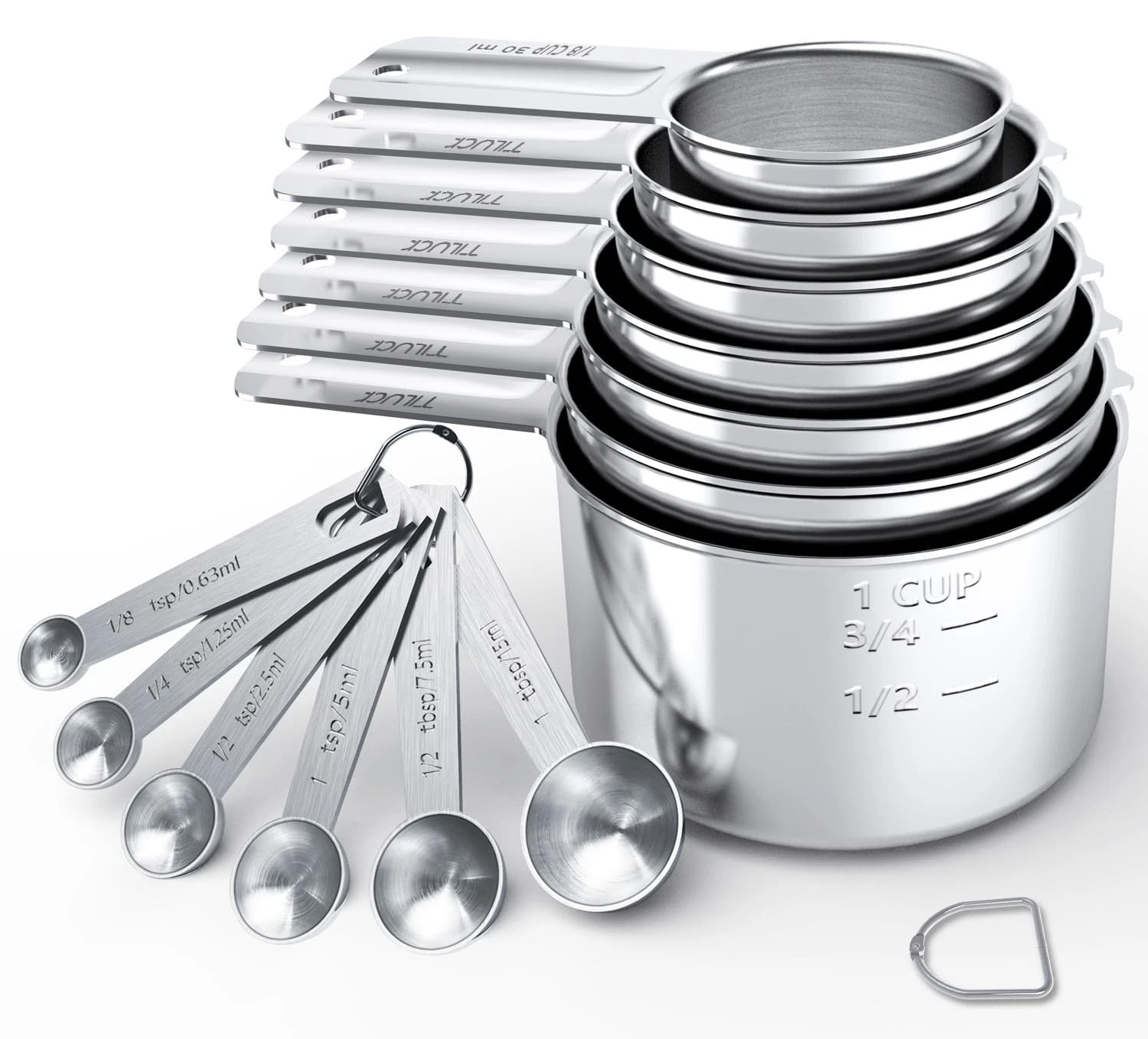 Stainless Steel Measuring Cups & Spoons Set,Coffee Scoop Spoon,Kitchen Gadget...