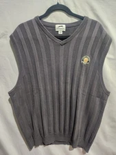 Longaberger Golf Club Embroidered Slazenger Preppy Pullover Charcoal Vest XL