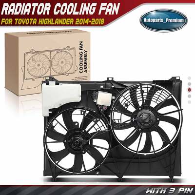 Dual Radiator Cooling Fan w/ Shroud & Controller for Toyota Highlander 2014-2018