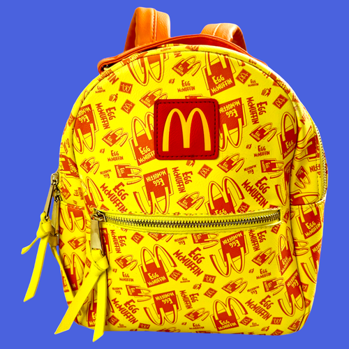 McDonald's Mini Backpack All Over Logo Print Mad Engine Egg McMuffin Box Lunch