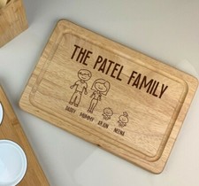 Personalised Custom Family Portrait Mother's Day Gift Chopping Board Keepsake