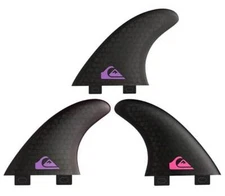 Quiksilver Pro Hex FCS Surfboard Fin Set - Purple / Pink / Black - L - New