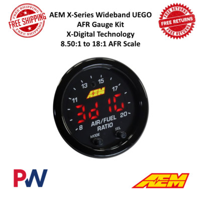 AEM X-Series Wideband Gauge Kit 52mm 2 1/16'' O2 UEGO Air / Fuel AFR Controller