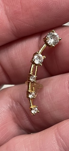 Design House Waco Ear Jewelry Sterling Silver CZ Gold Overlay Nickel Lead Free