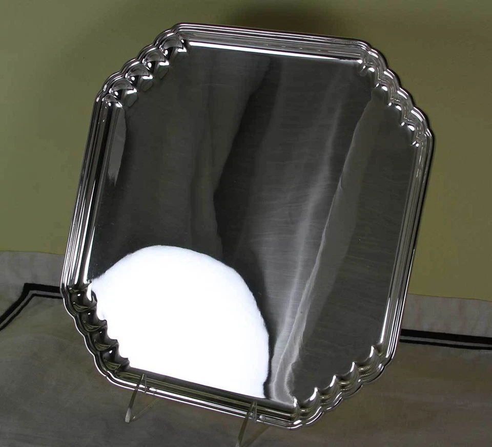 Salvador cuadrado plateado, esquinas en forma de 11 pulgadas Foto 2 de 4